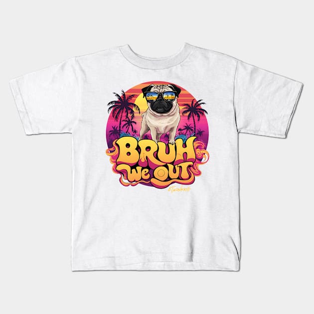 BRUH we out! Teacher Vibes: Illuminating Minds with Tropical Brilliance Kids T-Shirt by TRACHLUIM